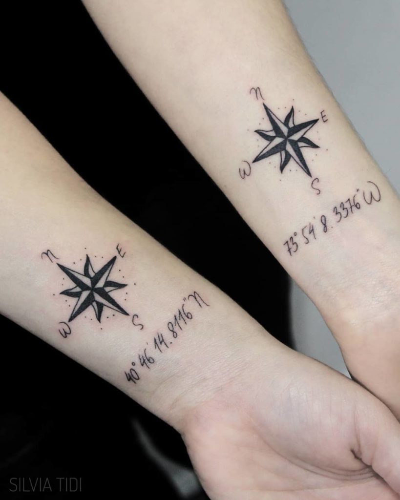 Stylish Coordinate Tattoo Design Ideas