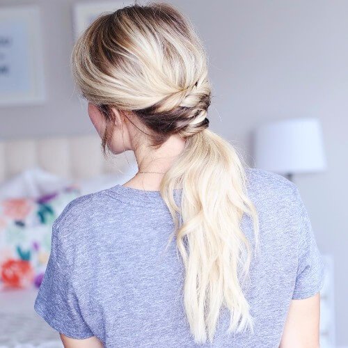 Cute Blonde Messy Ponytail