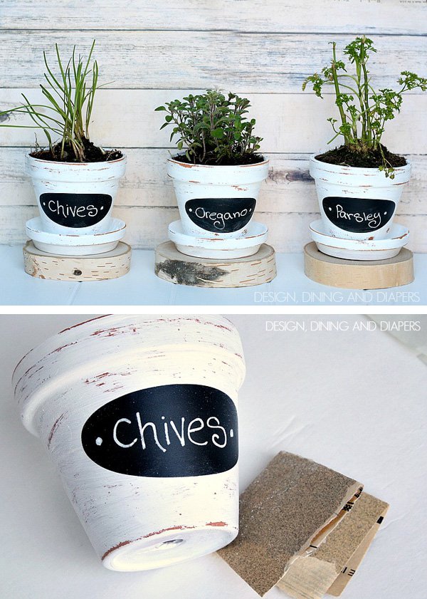 Chalkboard Herb Pots