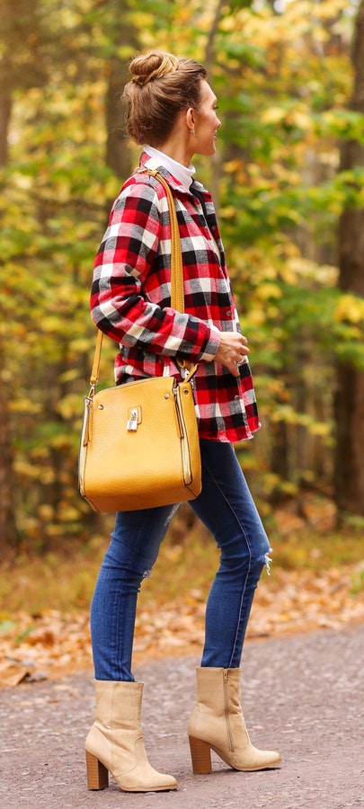 Women's red, white, and black western shirt.