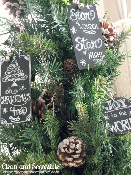 Chalkboard Christmas Tree Ornaments.