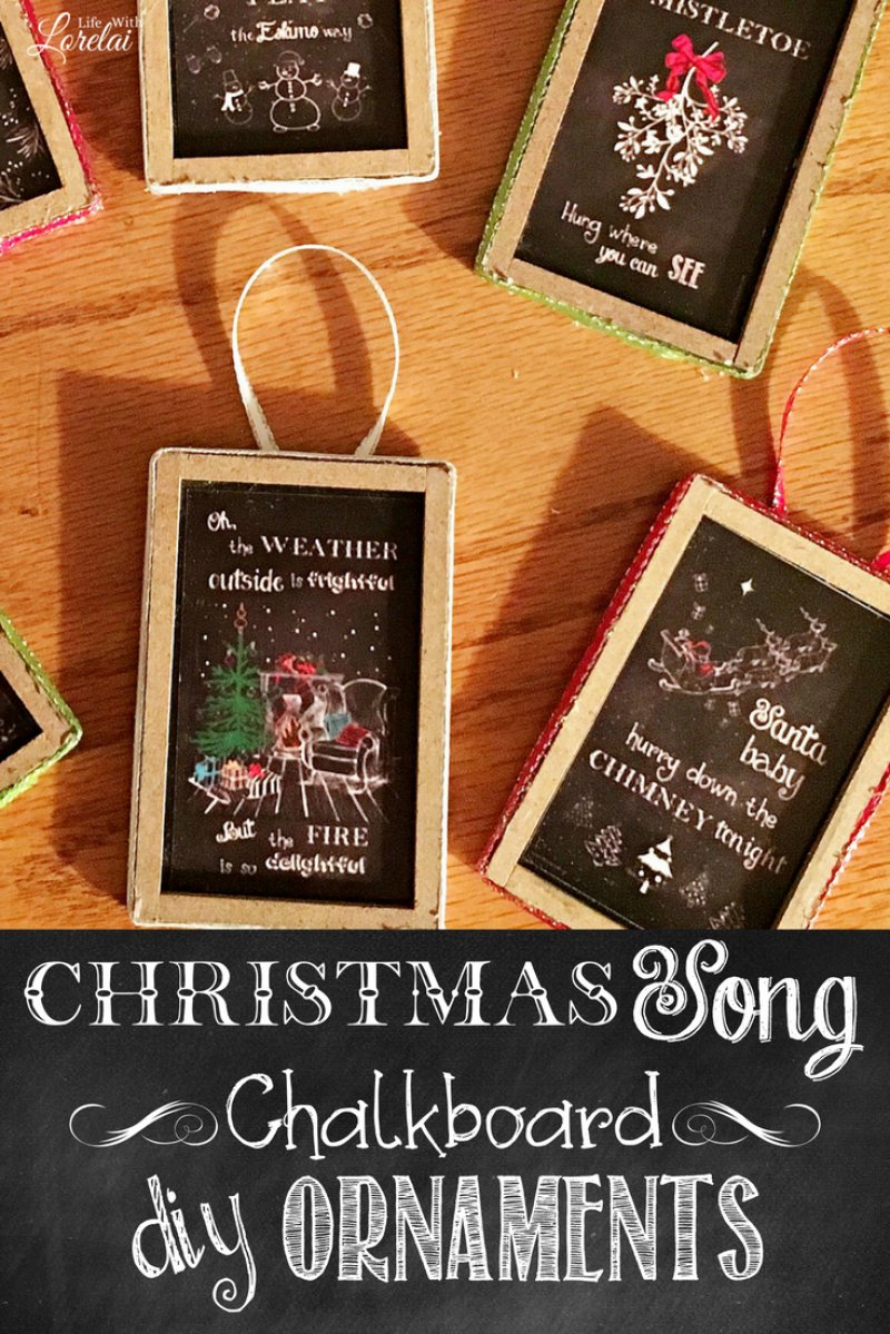 Christmas Song Chalkboard Ornaments.