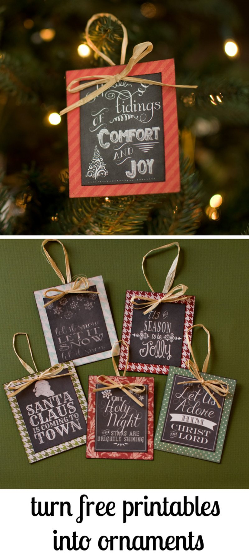 Mini Chalkboards with Christmas Carols.