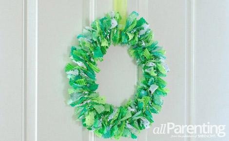 Fabric Wreath For St. Patrick’s Day.