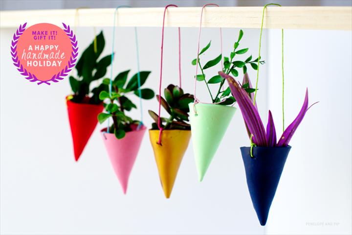 Ice Cream Cone Hanging Planters.