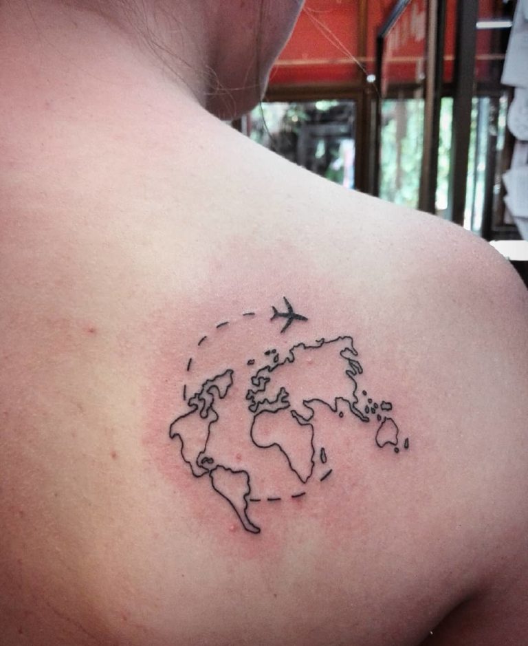 World Map Tattoos – Awesome Map Tattoos Ideas