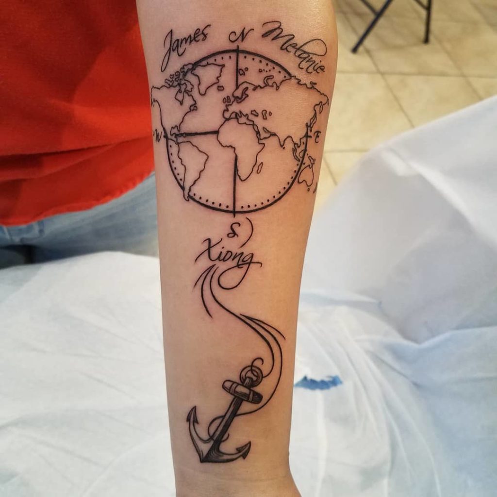 World Map Tattoos – Awesome Map Tattoos Ideas