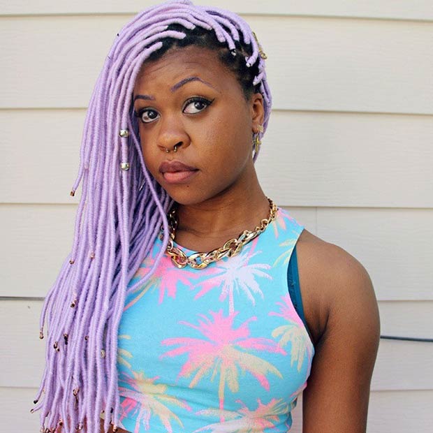 Lilac Faux Locs.