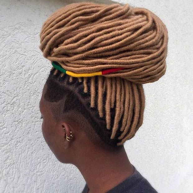 Yarn Locs + Side Shave Design.